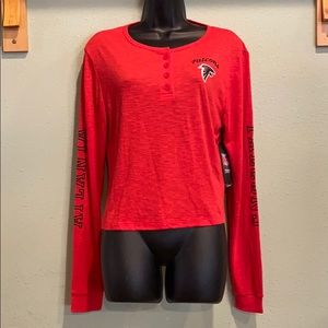 NWT Atlanta Falcons long sleeve Henley tee. Size s